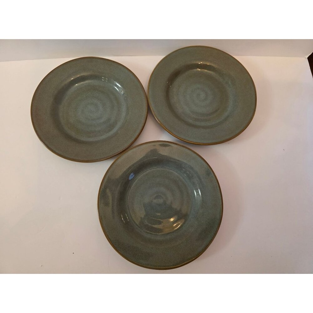 Gibson Elite Set Of 3 Stoneware 8" Salad Plates Safe Swirl Pattern